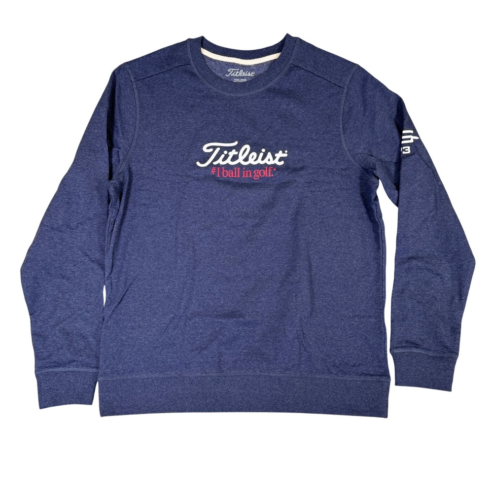 Titleist Mens Large Navy Blue Crewneck Sweatshirt #1 Ball In Golf Pullover L